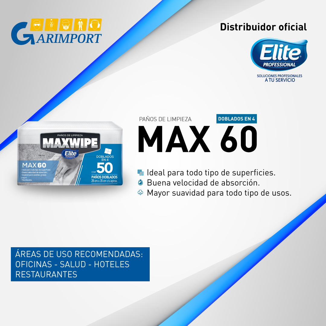 Kit Pano De Limpeza Reutilizável Maxwipe Elite Max60 Dobrado com 400 Folhas  - PanVel Farmácias